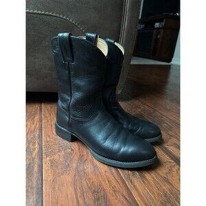 Ariat Heritage Black Leather Roper Round Toe Cowboy Western Boot Mens SZ 10D